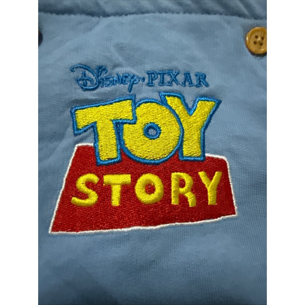 Disney Baby Toy Story Woody Buzz Lightyear Blue Overalls Size 6/9M PPTH206 - Picture 4 of 7